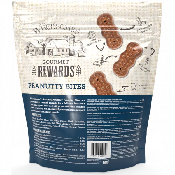 Wholesomes Rewards Dog Treat Peanutty Bites Biscuits 3#