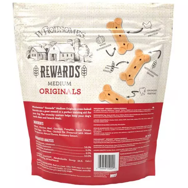 Wholesomes Rewards Dog Treat Originals Medium Biscuits 3#