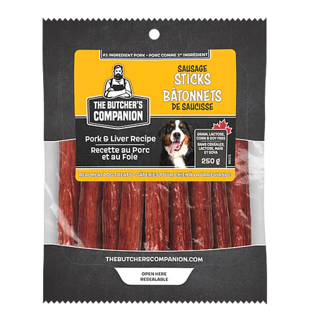 The Butchers Companion Dog Treat Pork & Liver Sticks 8.8oz