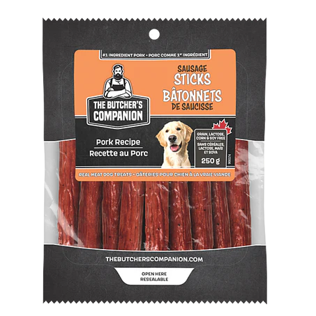 The Butchers Companion Dog Treat Pork Sausage Sticks 8.8oz