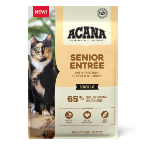 Acana Cat Food Senior Entree Free Run Chicken & Turkey 4#