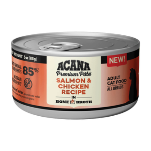 Acana Cat Food Pate Salmon & Chicken In Bone Broth Can 3oz