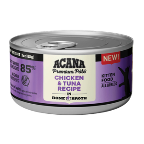 Acana Cat Food Grain Free Kitten Chicken & Tuna Can 3oz