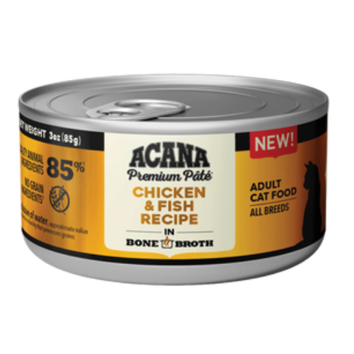 Acana Cat Food Pate Chicken & Fish In Bone Broth Can 3oz