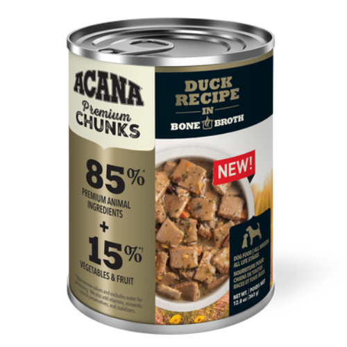 Acana Dog Can Premium Chunks Duck Recipe In Bone Broth 12.8oz