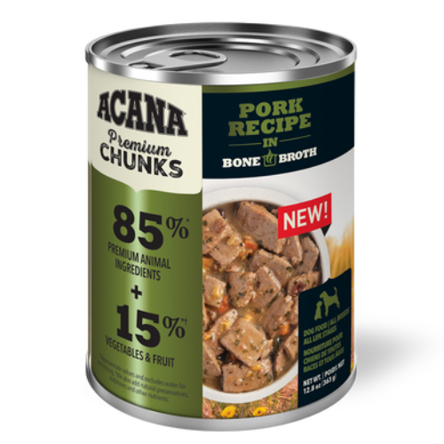 Acana Dog Can Premium Chunks Pork Recipe In Bone Broth 12.8oz