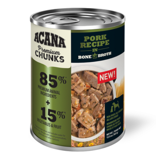 Acana Wet Dog Premium Chunks Pork in Broth 12.8oz Can