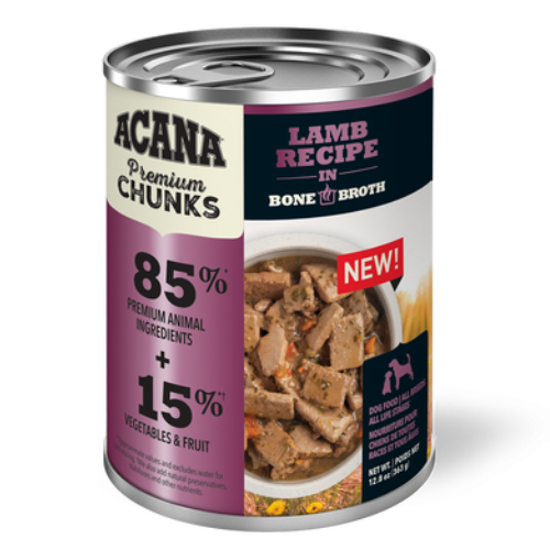 Acana Dog Can Premium Chunks Lamb Recipe In Bone Broth 12.8oz