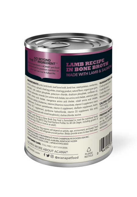 Acana Wet Dog Premium Chunks Lamb in Broth 12.8oz Can