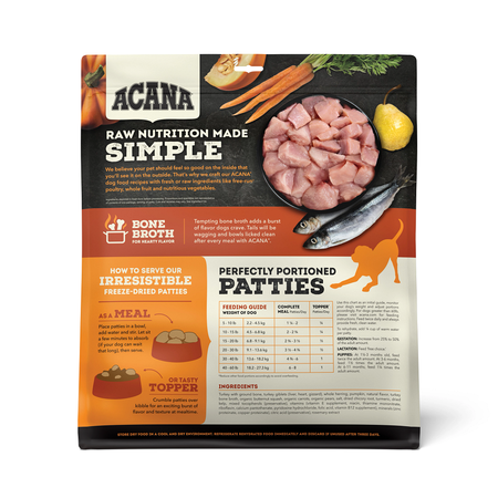 Acana Dog Freeze Dried Patties Turkey 14oz