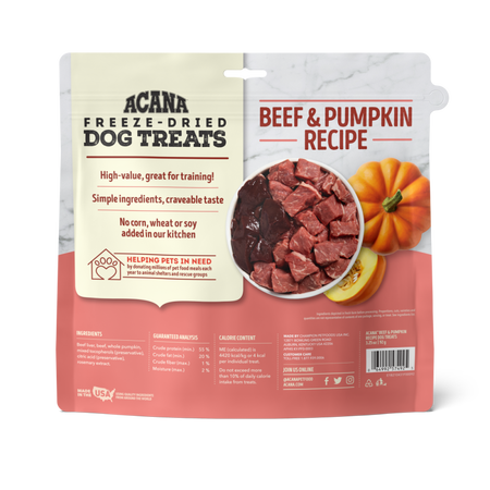 Acana Singles Dog Treats Beef & Pumpkin 3.25oz