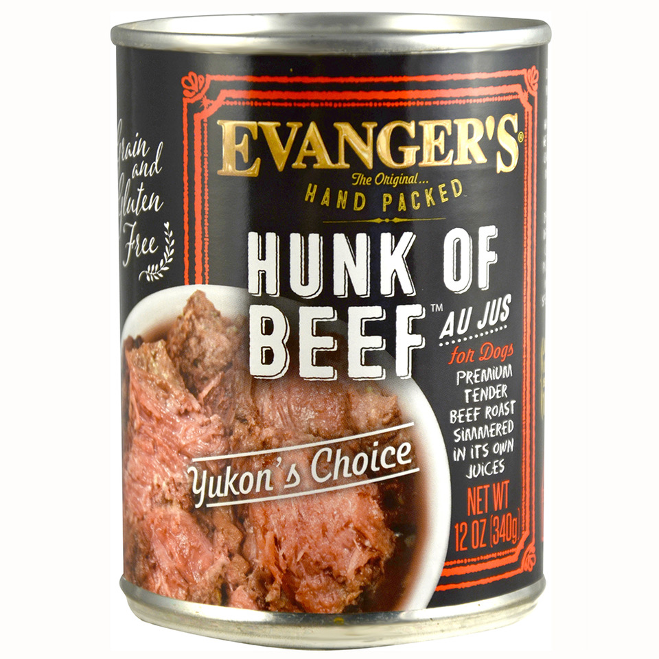 Evangers Dog Food Hunk of Beef Au Jus Can 13oz