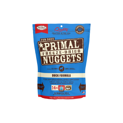 Primal Dog Food Freeze Dried Raw Nuggets Duck 14oz