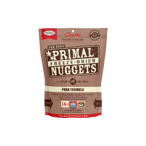 Primal Dog Pork Formula Nuggets Complete Freeze-Dried Diet 14oz