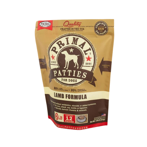 Primal Dog Patties Frozen Raw Lamb 6#