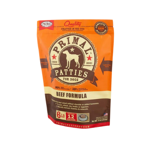 Primal Dog Beef Formula Patties Complete Frozen Diet 6#