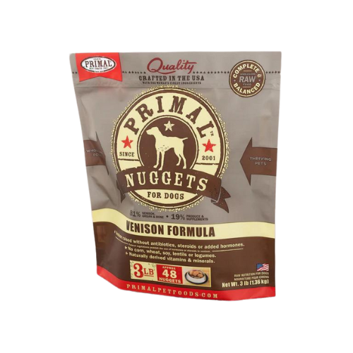 Primal Dog Frozen Raw Venison Nuggets 3#