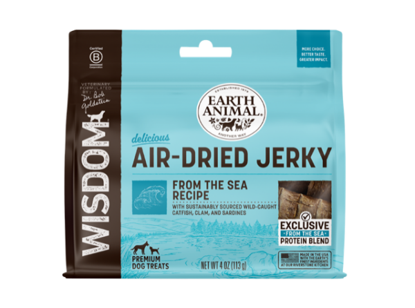 Earth Animal Dog Treats Wisdom Air Dried Jerky From the Sea 4oz