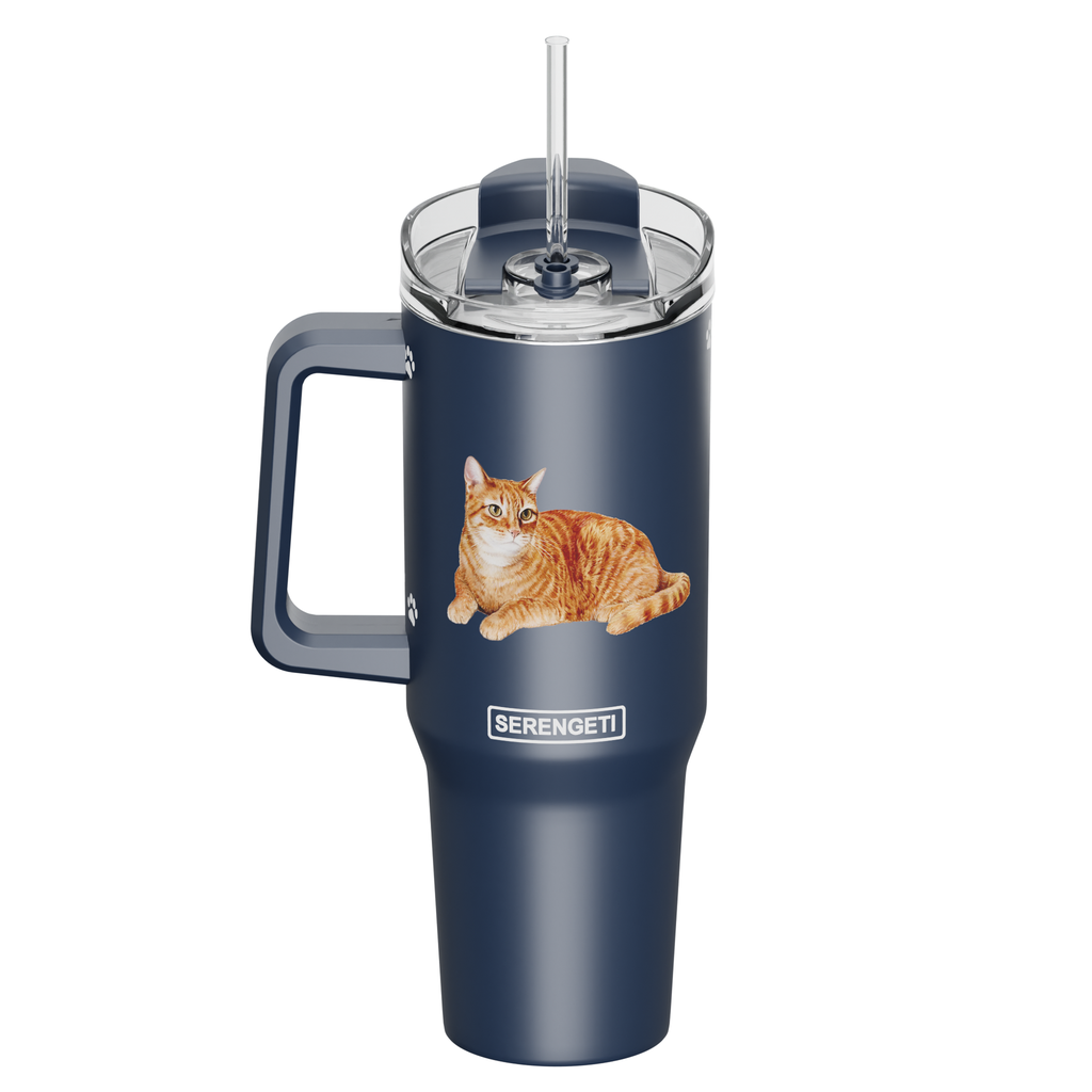 Serengeti Cat Orange Tabby Stainless Steel Tumbler 40oz