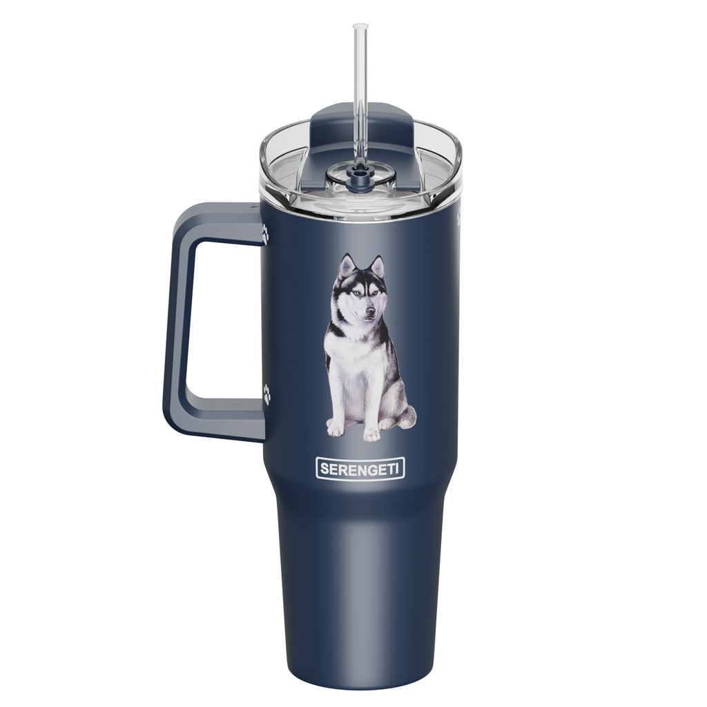 Serengeti Siberian Husky Stainless Steel Tumbler 40oz