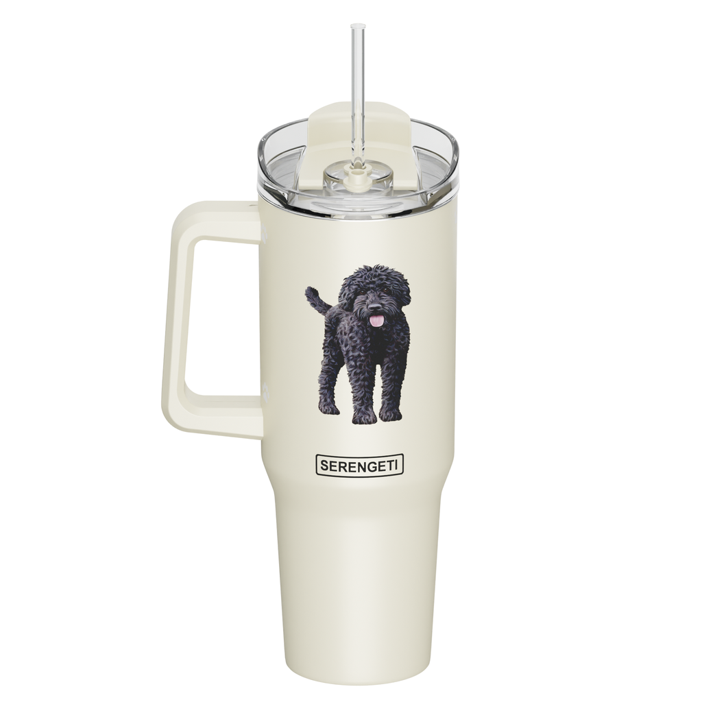 Serengeti Labradoodle Black Stainless Steel Tumbler 40oz