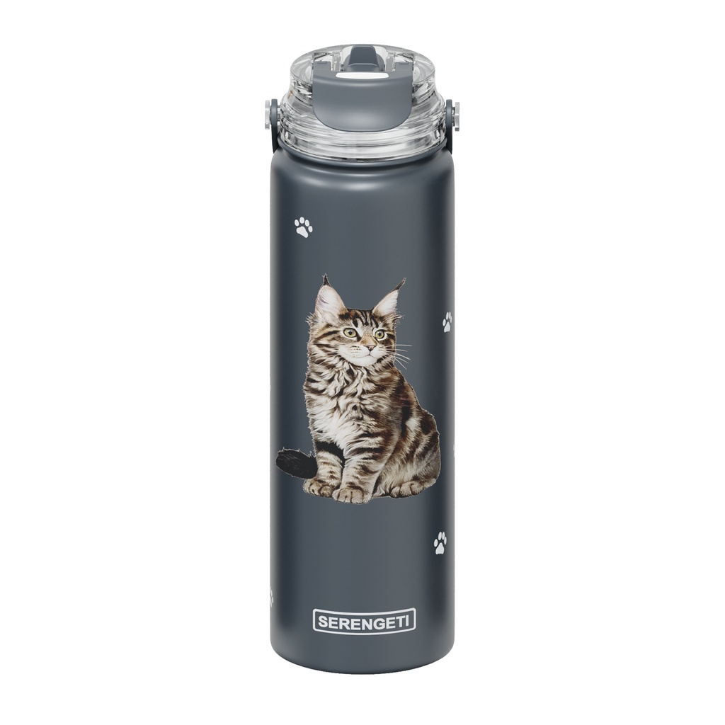 Serengeti Cat Maine Coon Stainless Steel Water Bottle 24oz