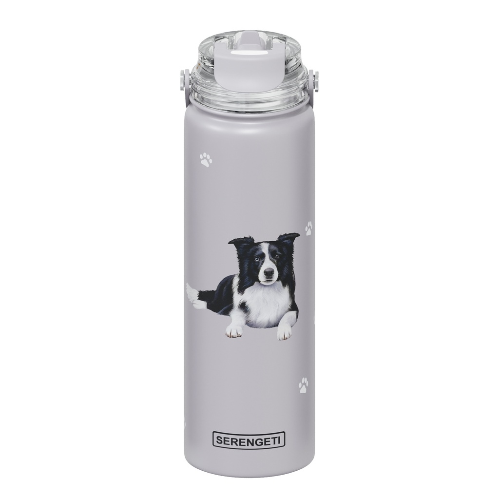 Serengeti Border Collie Stainless Steel Water Bottle 24oz