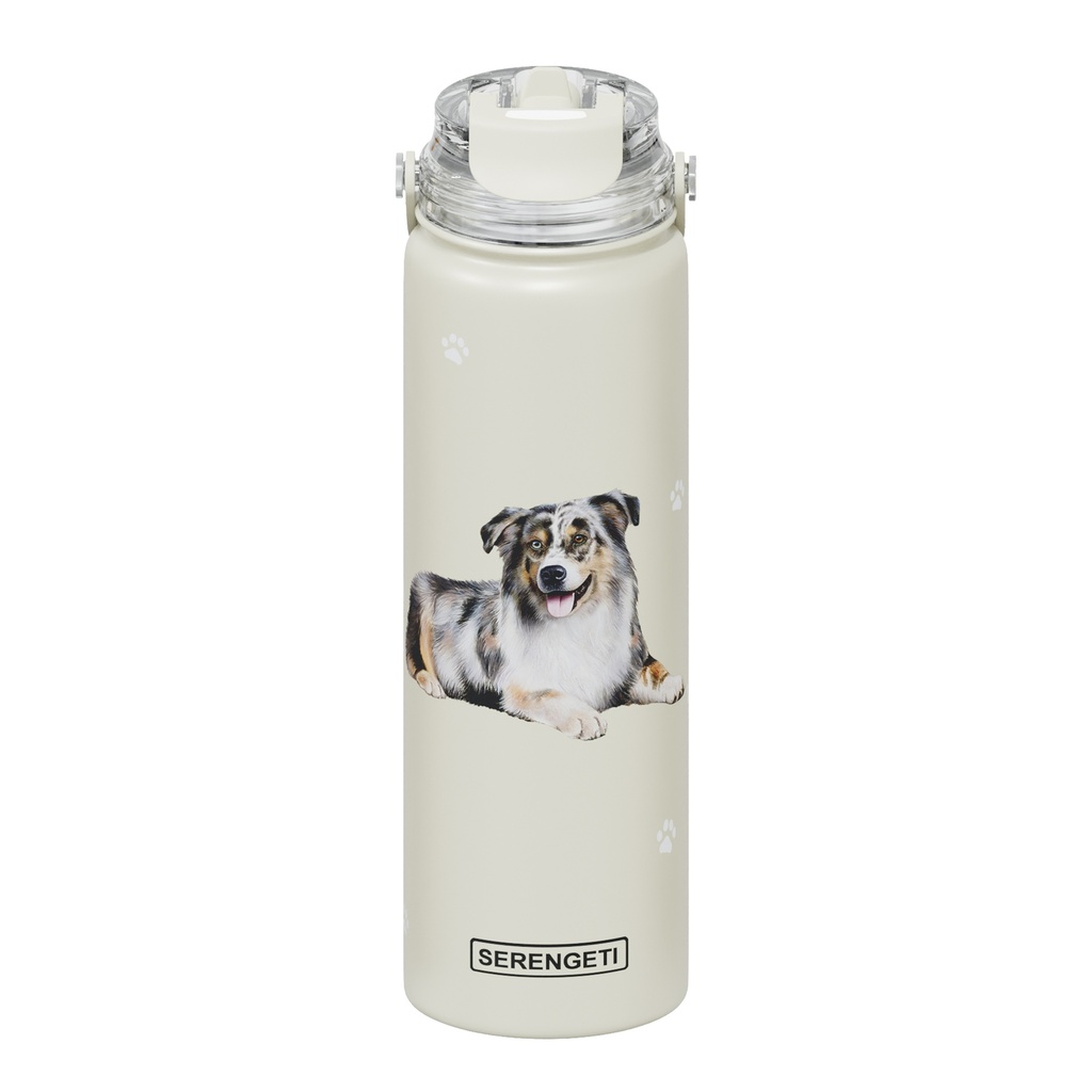 Serengeti Australian Shepherd Stainless Steel Water Bottle 24oz