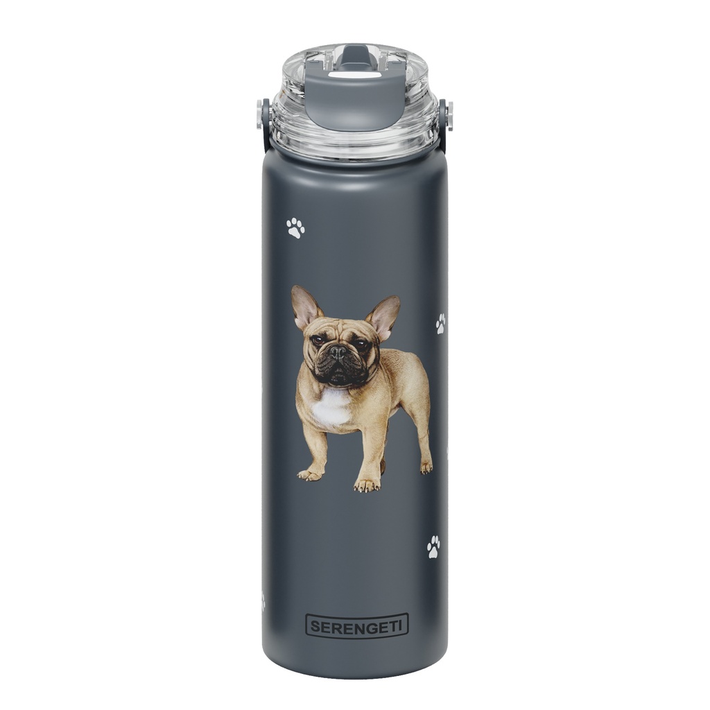 Serengeti French Bulldog Stainless Steel Water Bottle 24oz