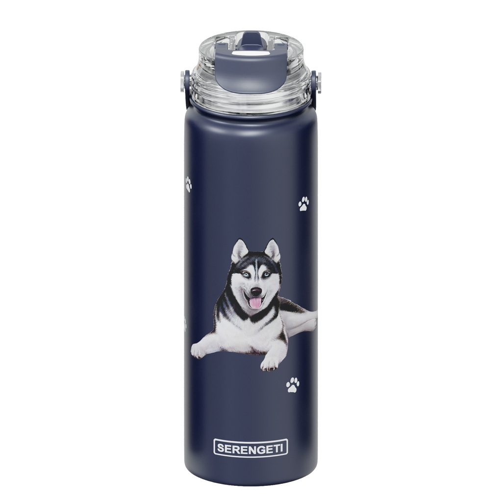 Serengeti Siberian Husky Stainless Steel Water Bottle 24oz