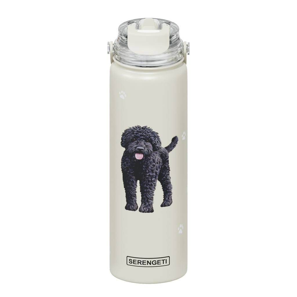 Serengeti Labradoodle Black Stainless Steel Water Bottle 24oz
