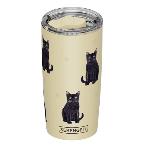 Serengeti Cat Black Stainless Steel Tumbler 20oz