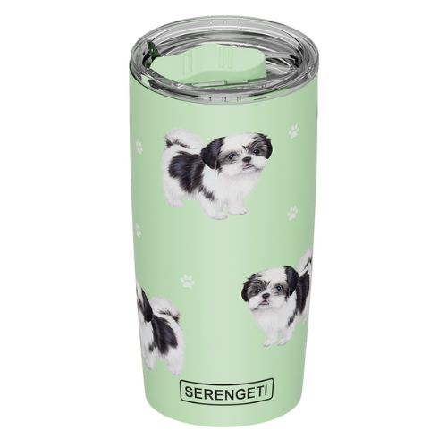 Serengeti Shih Tzu Black Stainless Steel Tumbler 20oz