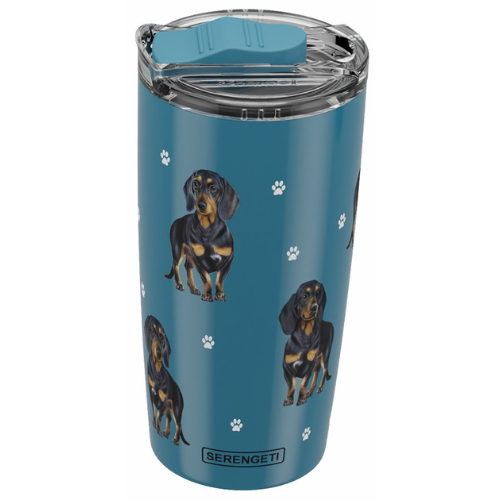 Serengeti Dachshund Black Stainless Steel Tumbler 20oz