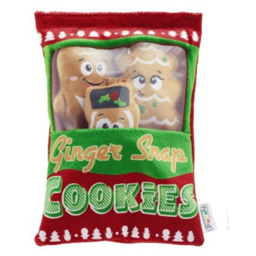 Outward Hound Holiday Dog Toy Gingersnaps Snack Bag