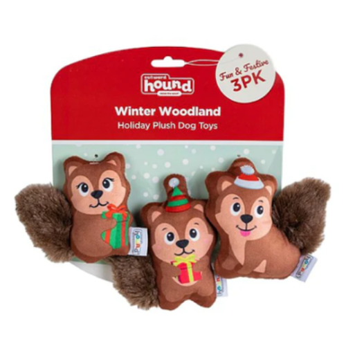 Outward Hound Holiday Dog Toy Winter Woodland 3 Pack