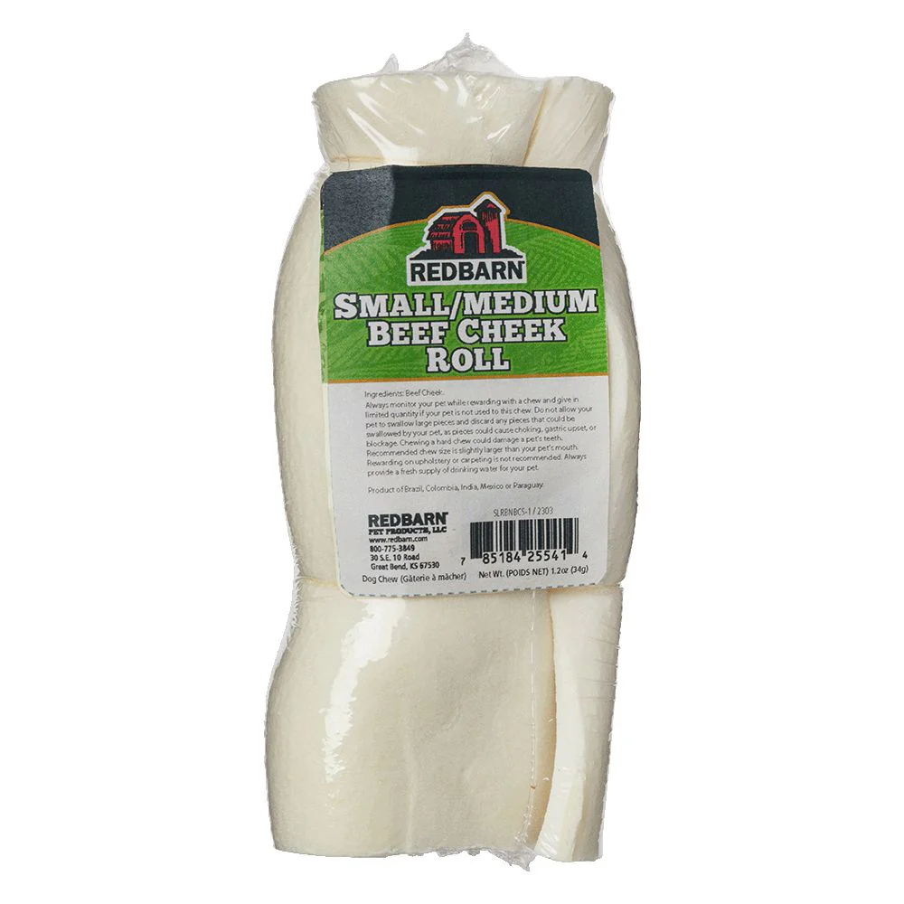 Redbarn Dog Chew Beef Cheek Roll Small / Medium