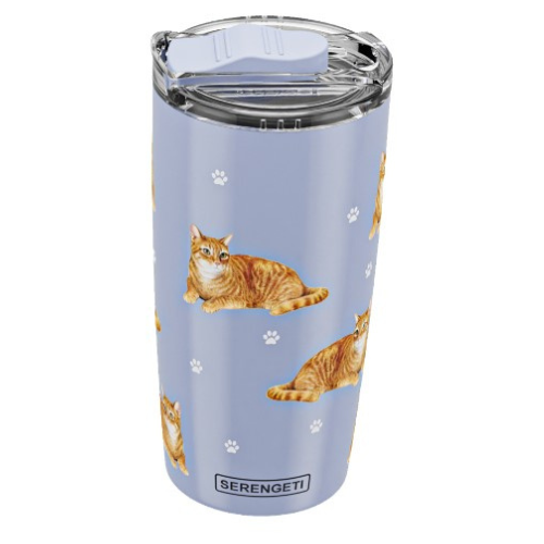 Serengeti Cat Tabby Orange Stainless Steel Tumbler 20oz