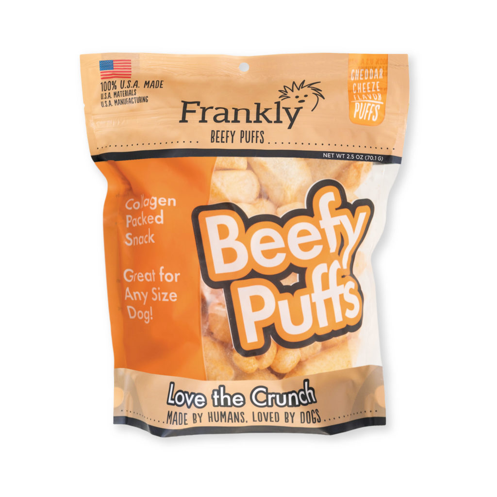 Frankly Dog Treats Beefy Puffs Collagen Cheeze 5oz