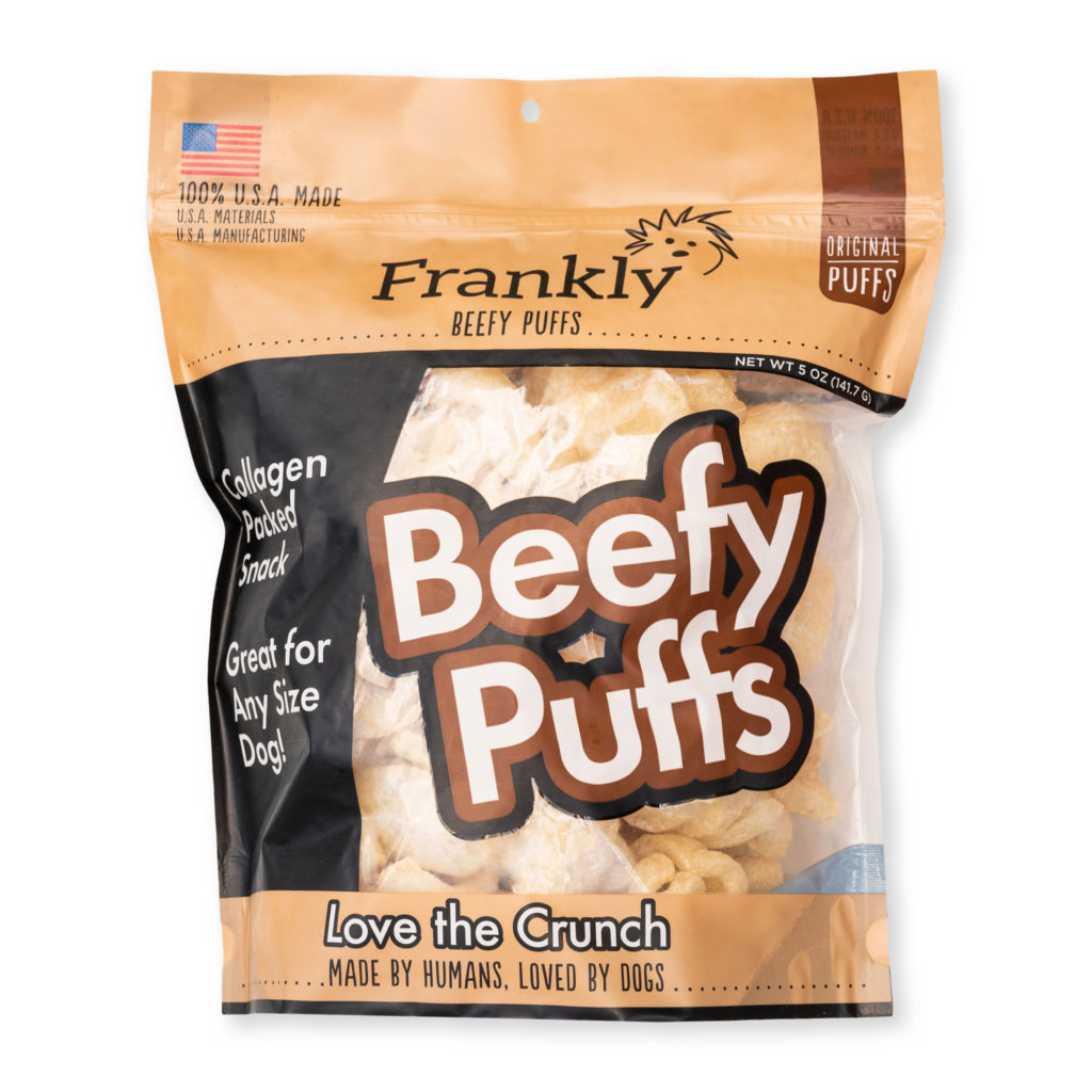 Frankly Dog Beefy Puffs Collagen Packed Snack Original Treats 5oz