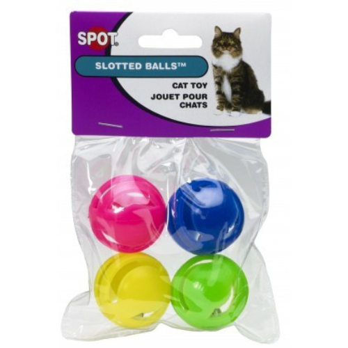 Ethical Cat Toy Slotted Ball 4 Pack Assorted Colors