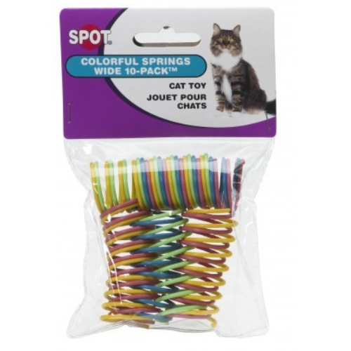 Ethical Cat  Toys Wide Colorful Springs 10 Pack