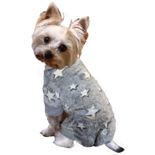 Ethical Pet Shiny Star Dog PJ's Gray XS