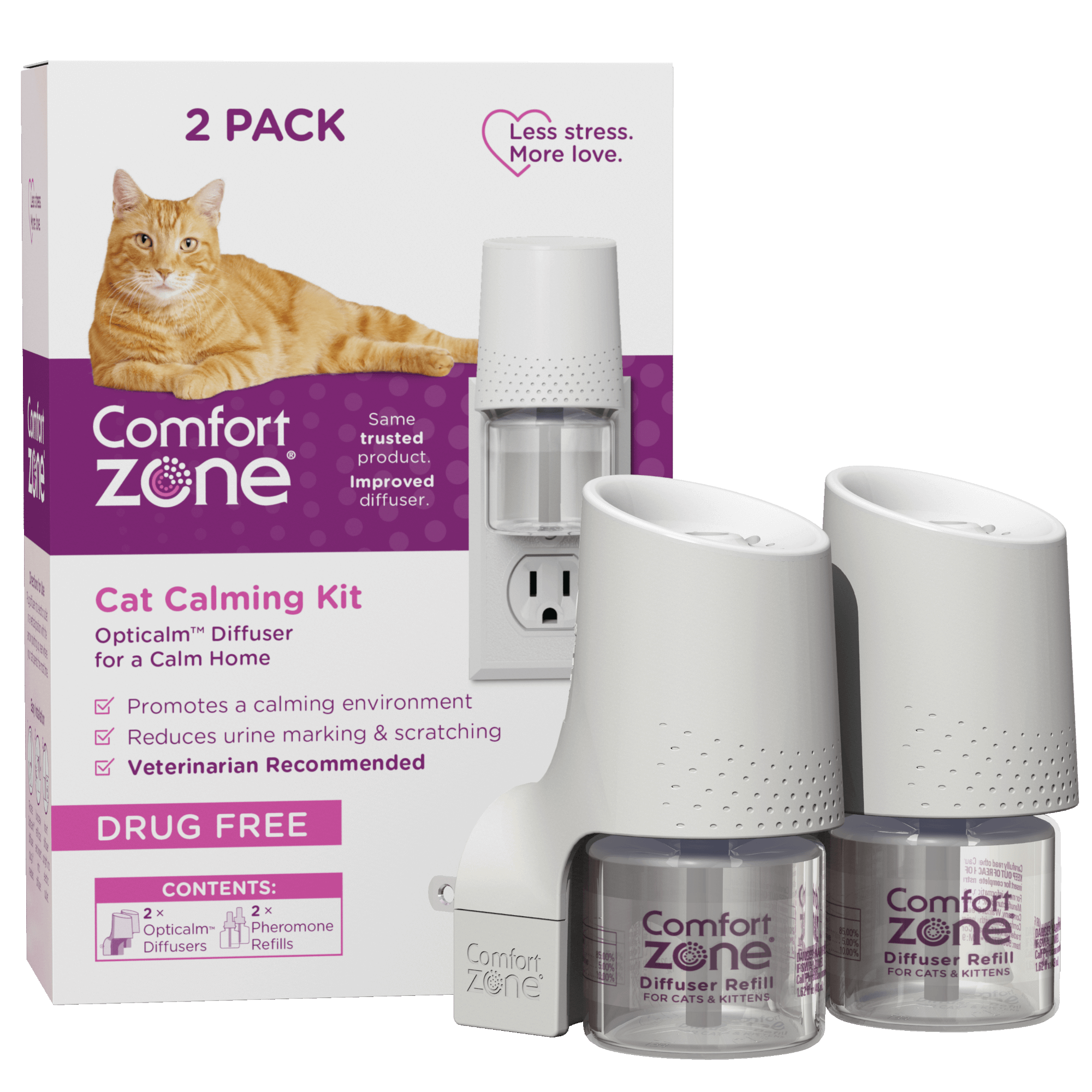 Comfort Zone Calming Diffuser Two Room Kit For Cats & Kittens