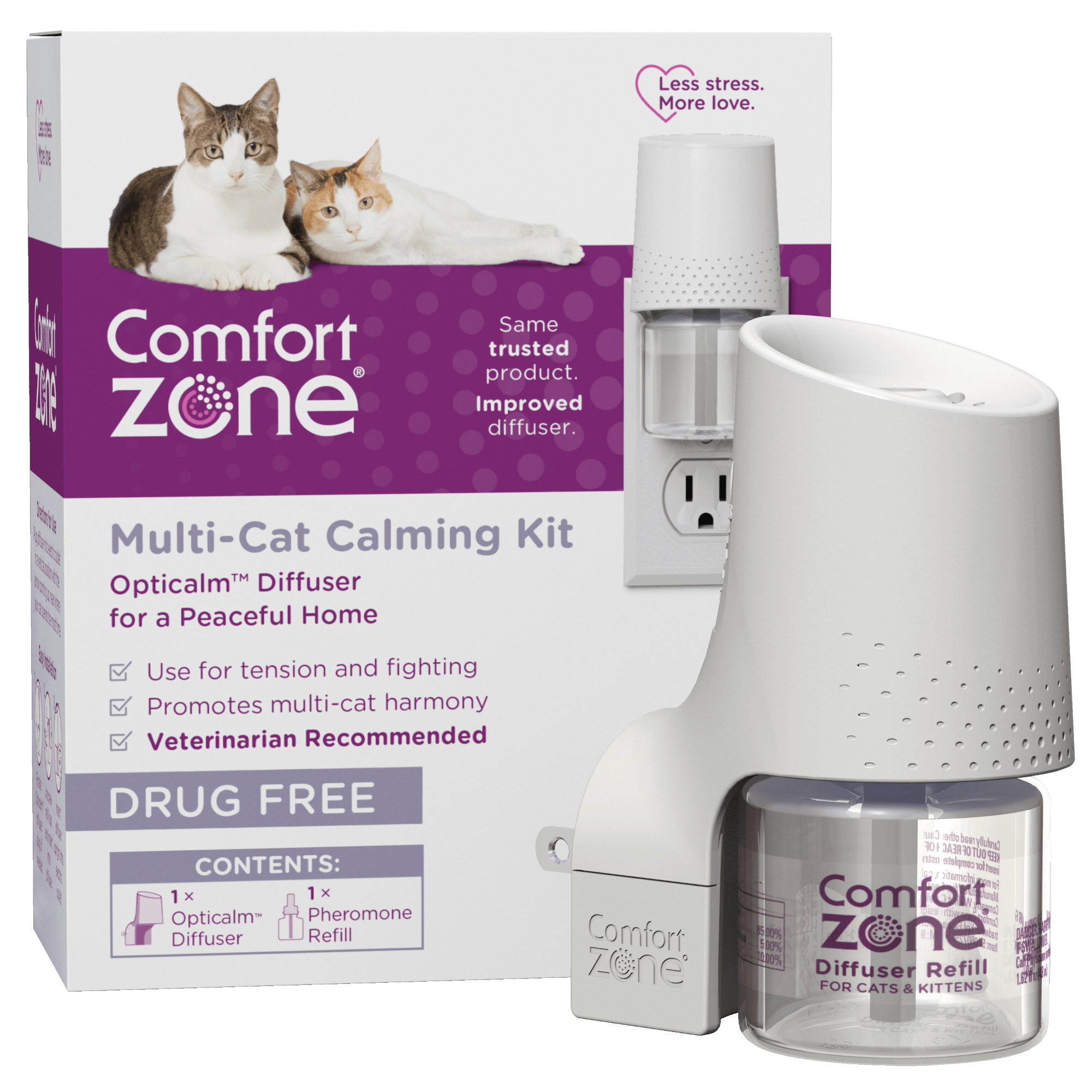 Comfort Zone Multicat Calming Diffuser Kit For Cats & Kittens