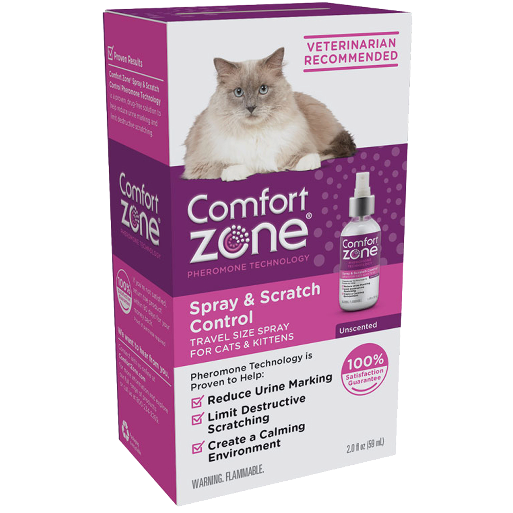 Comfort Zone Spray & Scratch Control Spray For Cats & Kittens 2oz