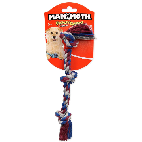 Mammoth Flossy Chew Dog Toy 3 Knot Tug Mini Color