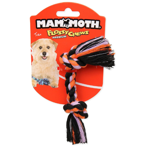 Mammoth Flossy Chew Dog Toy 2 Knot Bone Mini Color