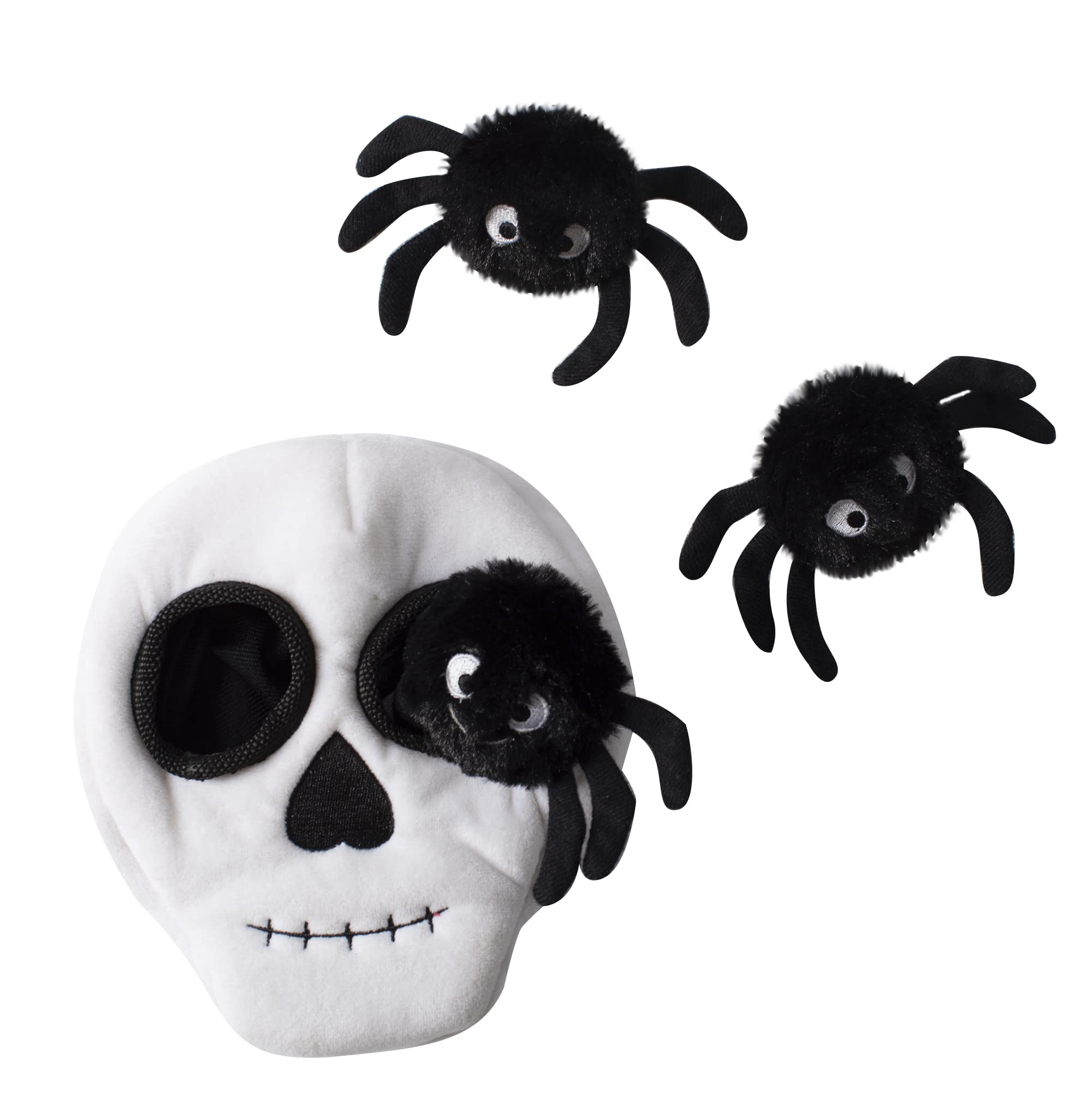 Fringe Pet Dog Toy Skull With Spiders Hide & Seek