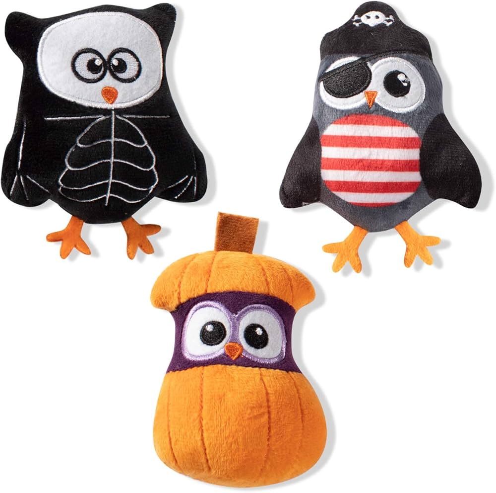 Fringe Pet Dog Toys Owl O Ween Small 3 Pack